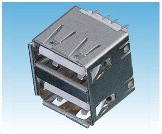 USB A Type 母座180度 双层焊线式 