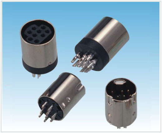 Mini Din 3-9P Male/Female Solder